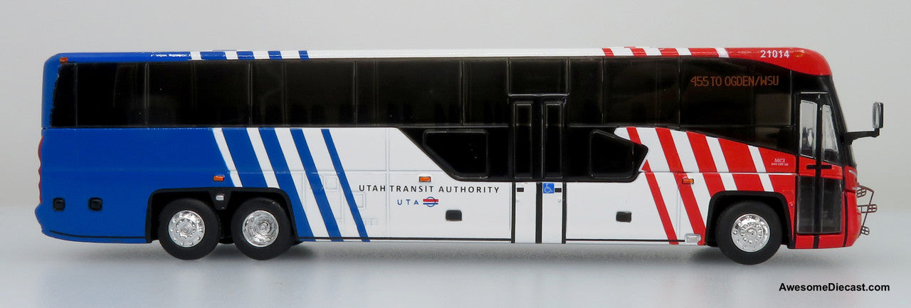 MCI D45 CRT LE Coach - Utah Transit Authority (UTA) - Route: 455 to Ogden/WSU - 1:87 (HO) Diecast Bus by Iconic Replicas