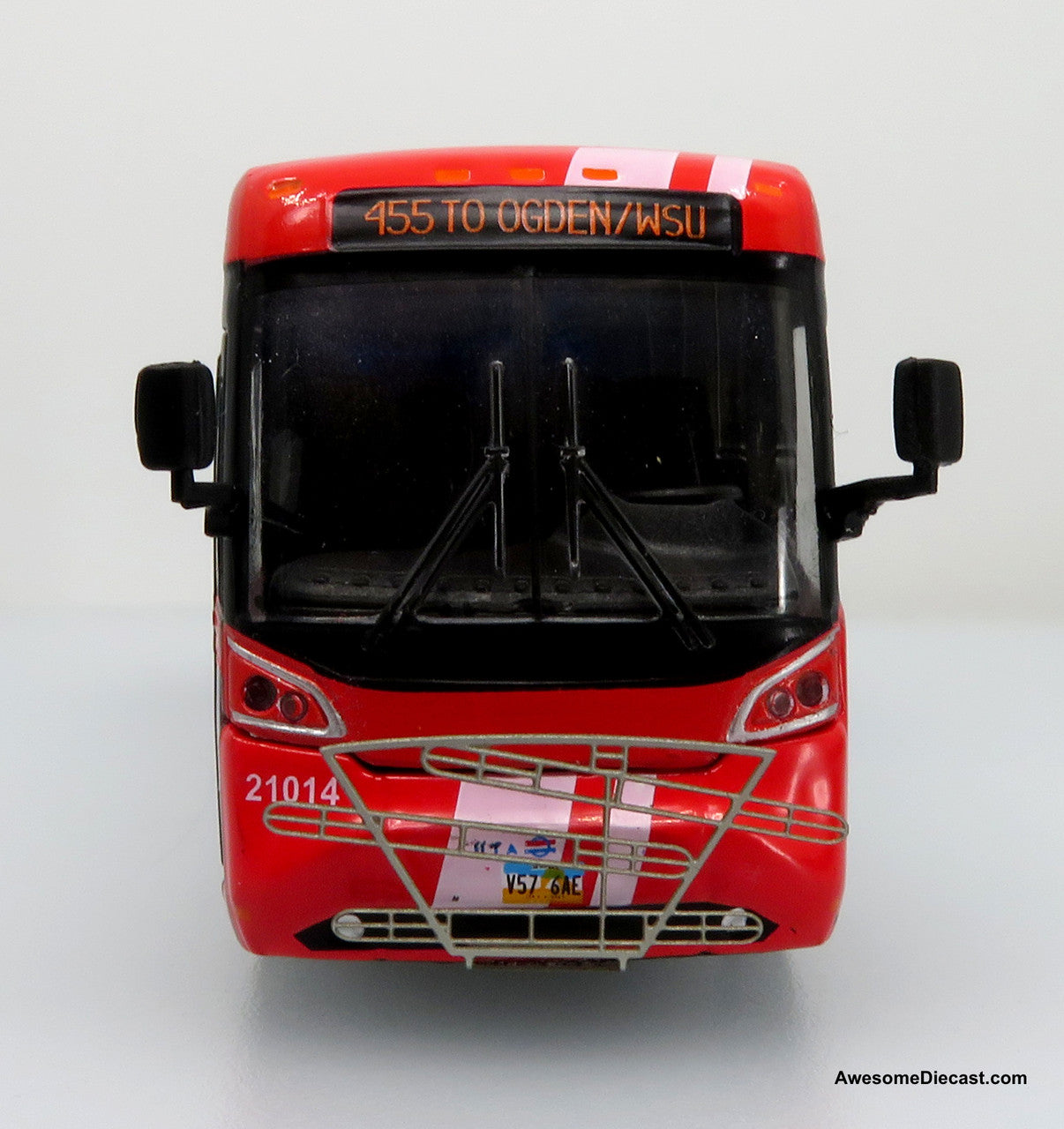 MCI D45 CRT LE Coach - Utah Transit Authority (UTA) - Route: 455 to Ogden/WSU - 1:87 (HO) Diecast Bus by Iconic Replicas