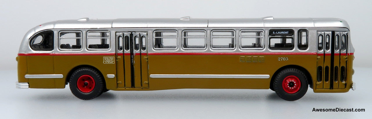 1952 CCF Brill CD-44 Transit Bus - Built in Montreal - Route: 55 S.-Laurent - 1:87 (HO) Diecast Bus by Iconic Replicas