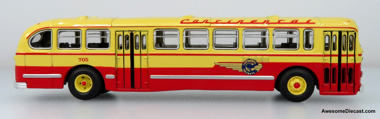 1952 CCF Brill CD-44 Transit Bus - Continental Trailways - Route: Dallas - 1:87 (HO) Diecast Bus by Iconic Replicas