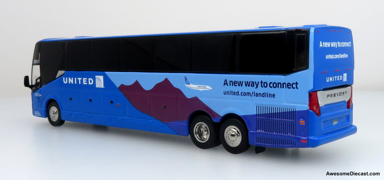 Prevost H3-45 Coach: United Airlines / Landline 1:87 Diecast Bus by Iconic Replicas