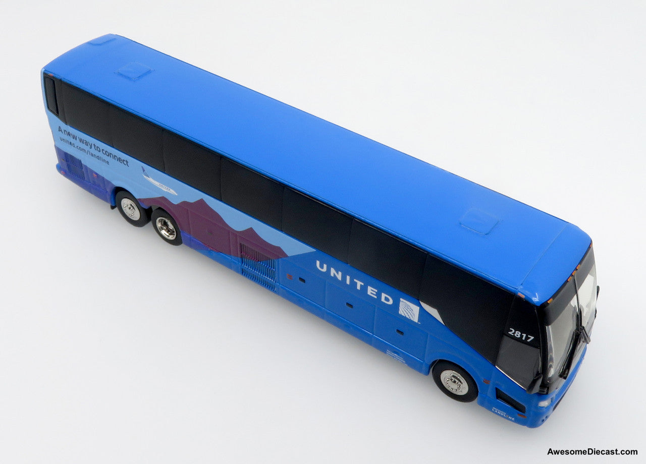 Prevost H3-45 Coach: United Airlines / Landline 1:87 Diecast Bus by Iconic Replicas