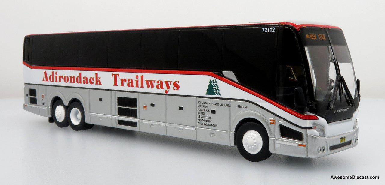 Prevost H3-45 Coach: Adirondack Trailways 1:87 Diecast Model Bus by Iconic Replicas