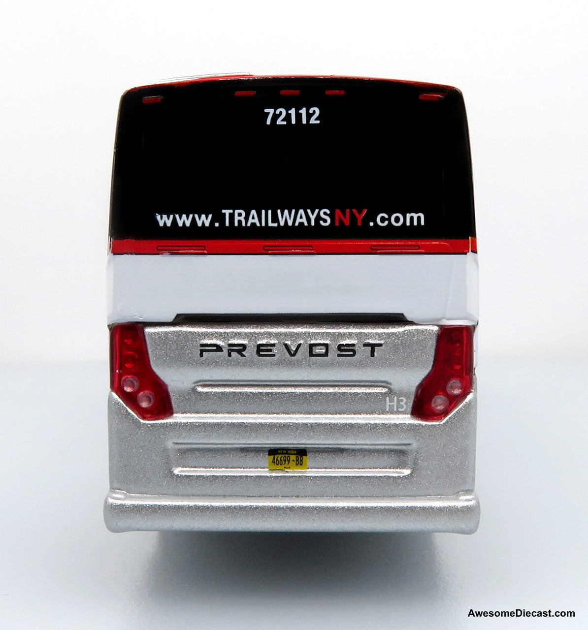 Prevost H3-45 Coach: Adirondack Trailways 1:87 Diecast Model Bus by Iconic Replicas