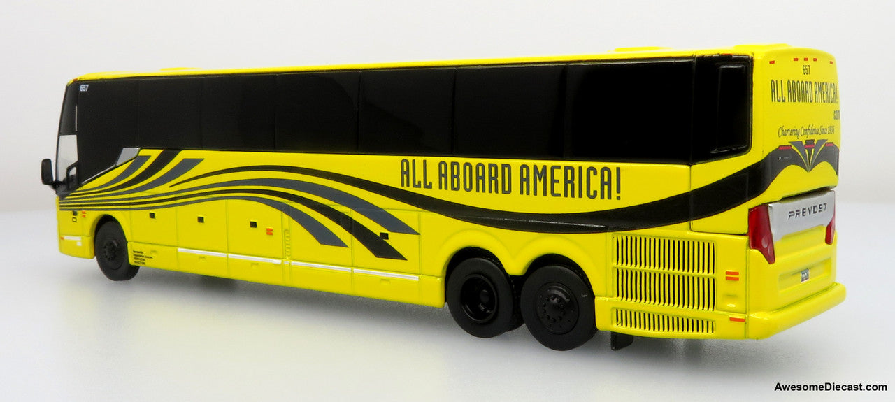Prevost H3-45 Coach: All Aboard America 1:87 Diecast Model Bus by Iconic Replicas