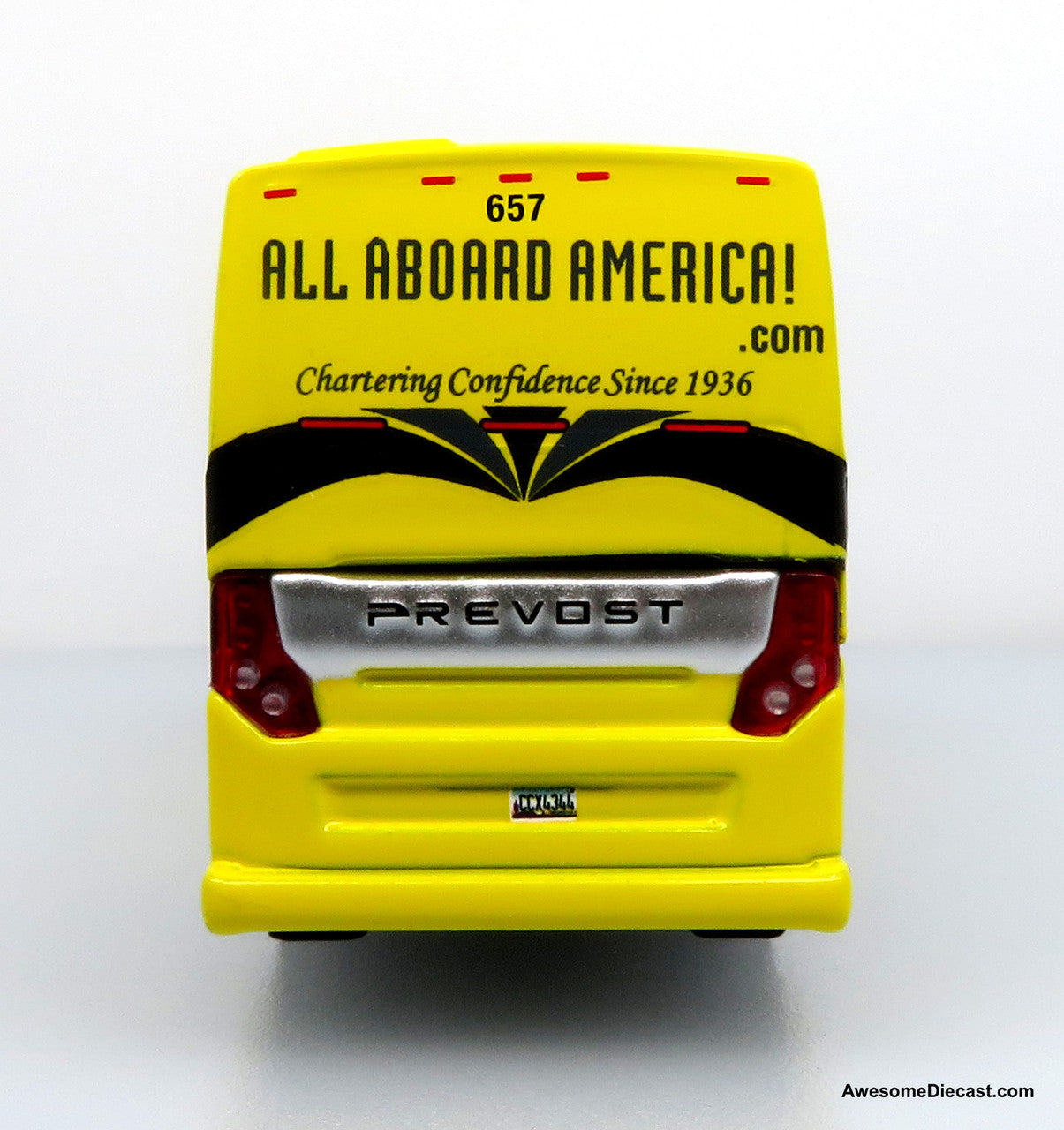 Prevost H3-45 Coach: All Aboard America 1:87 Diecast Model Bus by Iconic Replicas