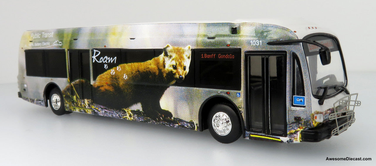 Iconic Replicas 1:87 Proterra ZX5 Electric Transit Bus: Roam Transit / Banff