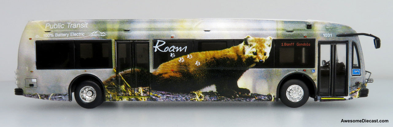 Iconic Replicas 1:87 Proterra ZX5 Electric Transit Bus: Roam Transit / Banff