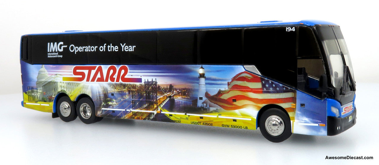 Prevost H3-45 Coach: Starr Tours 1:87 Diecast Model Bus by Iconic Replicas