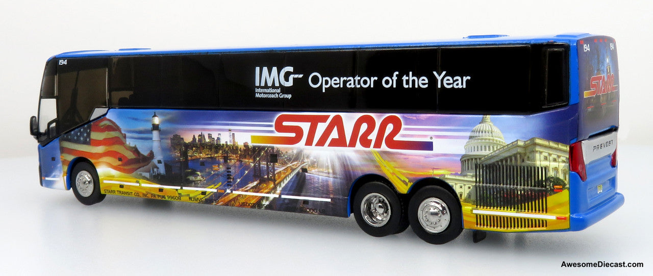Prevost H3-45 Coach: Starr Tours 1:87 Diecast Model Bus by Iconic Replicas