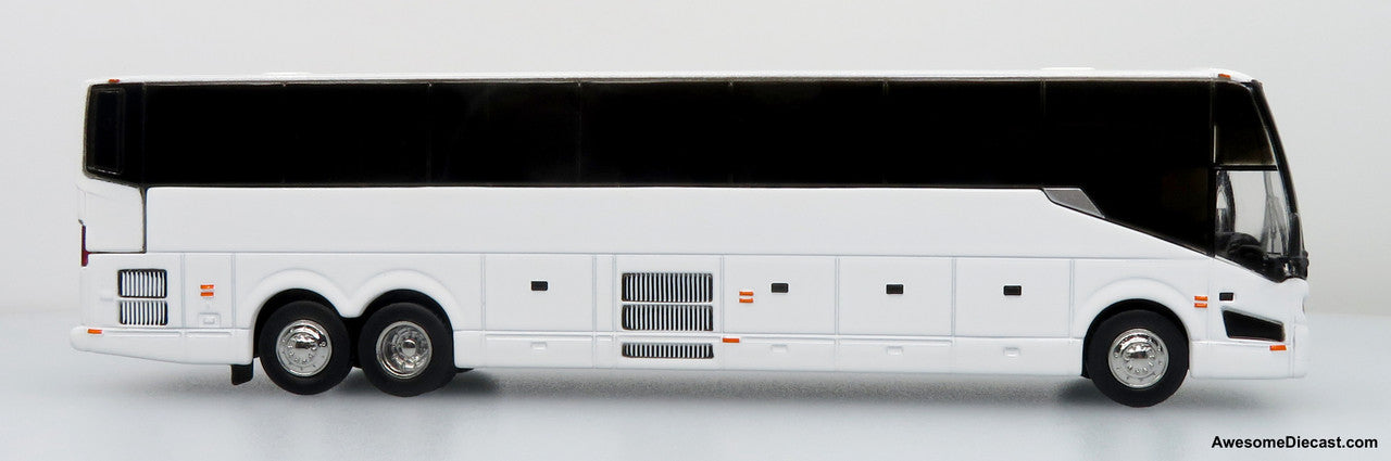 Prevost H3-45 Coach: Blank White 1:87 (HO) Diecast Model Bus by Iconic Replicas