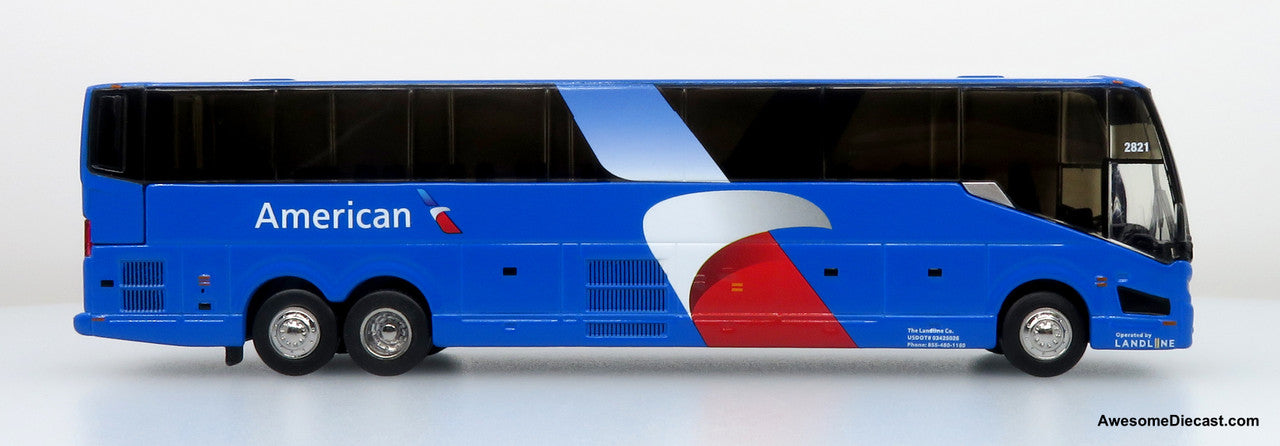 Prevost H3-45 Coach: American Airlines / Landline 1:87 Diecast Model Bus by Iconic Replicas