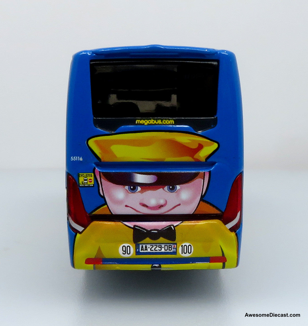 2010s Scania Touring HD Coach - Megabus France (Blue/Yellow) 1:87 Diecast Bus by Iconic Replicas