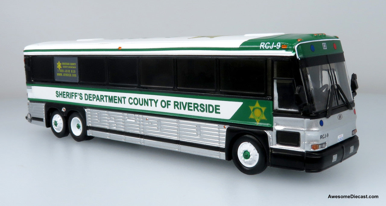 Iconic Replicas 1:87 MCI D4000 Coach: Riverside County Sheriff Bus