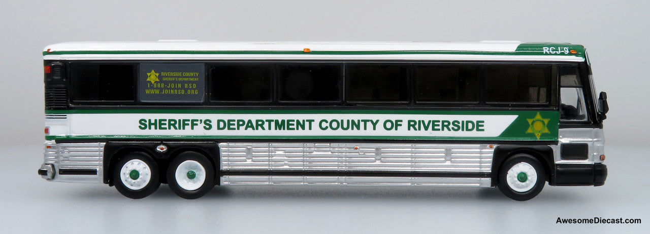 Iconic Replicas 1:87 MCI D4000 Coach: Riverside County Sheriff Bus
