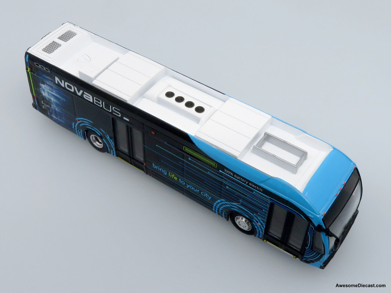 2020s Nova Bus LFSe Transit Bus - Corporate (Black/Blue) 1:87 Diecast Model by Iconic Replicas