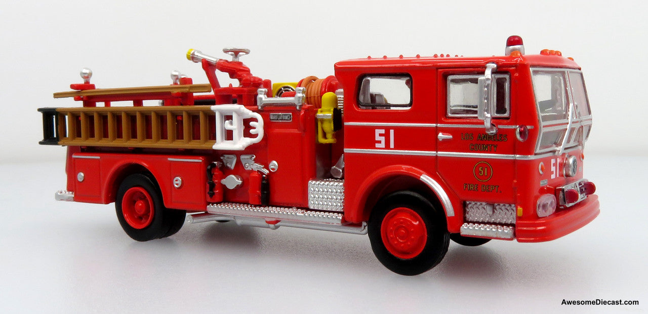 1973 Ward LaFrance Ambassador Fire Engine: LACOFD — Engine 51 1:87 Diecast Model Fire Truck by Iconic Replicas