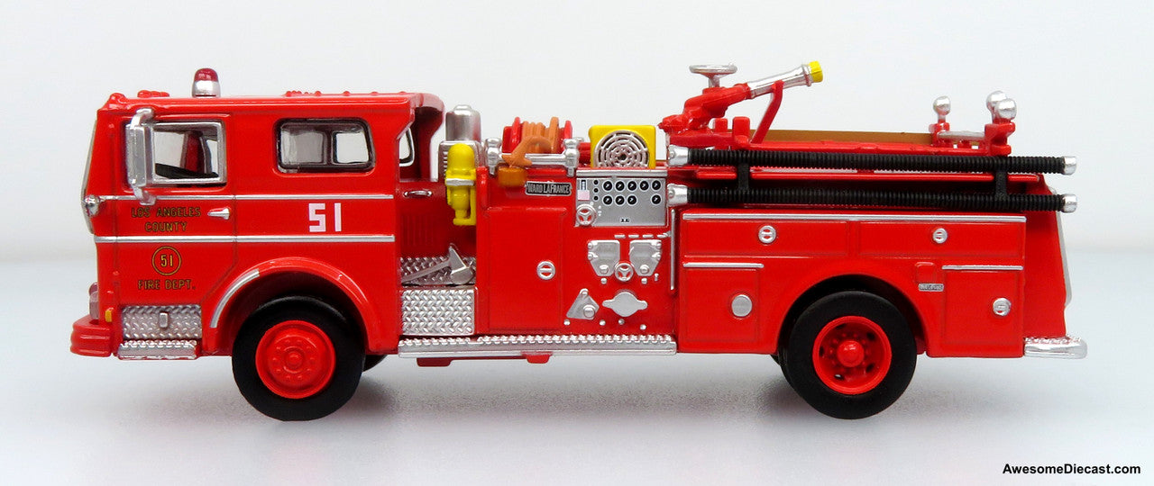 1973 Ward LaFrance Ambassador Fire Engine: LACOFD — Engine 51 1:87 Diecast Model Fire Truck by Iconic Replicas