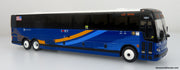 Prevost X3-45 Commuter Coach - MTA New York City (Blue/Yellow) 1:87 Diecast Model Bus by Iconic Replicas