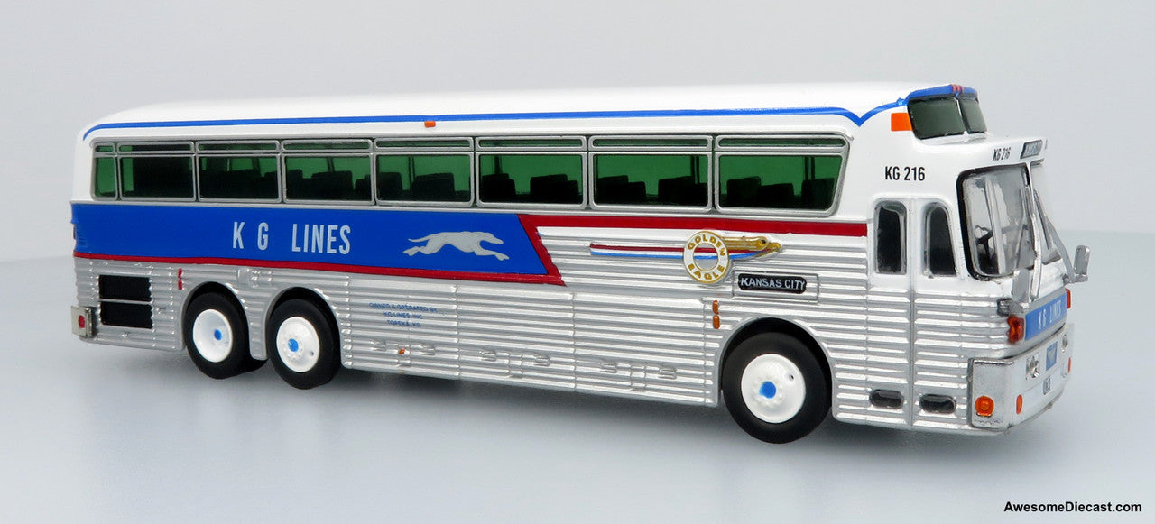 1969 Eagle Model 05 Coach: KG Lines / Greyhound 1:87 (HO) Diecast Model Bus by Iconic Replicas