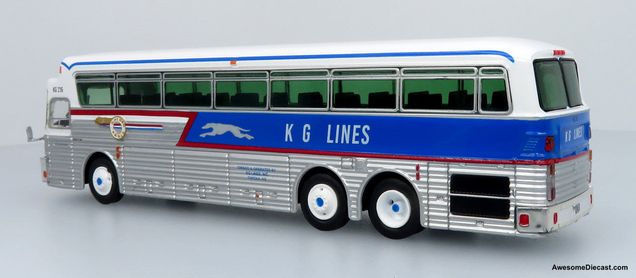 1969 Eagle Model 05 Coach: KG Lines / Greyhound 1:87 (HO) Diecast Model Bus by Iconic Replicas