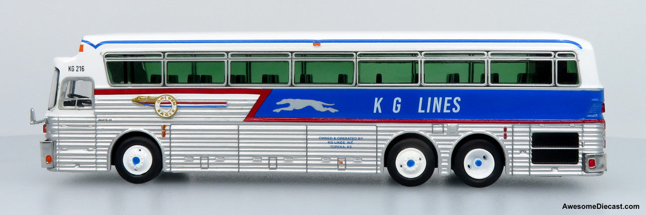 1969 Eagle Model 05 Coach: KG Lines / Greyhound 1:87 (HO) Diecast Model Bus by Iconic Replicas