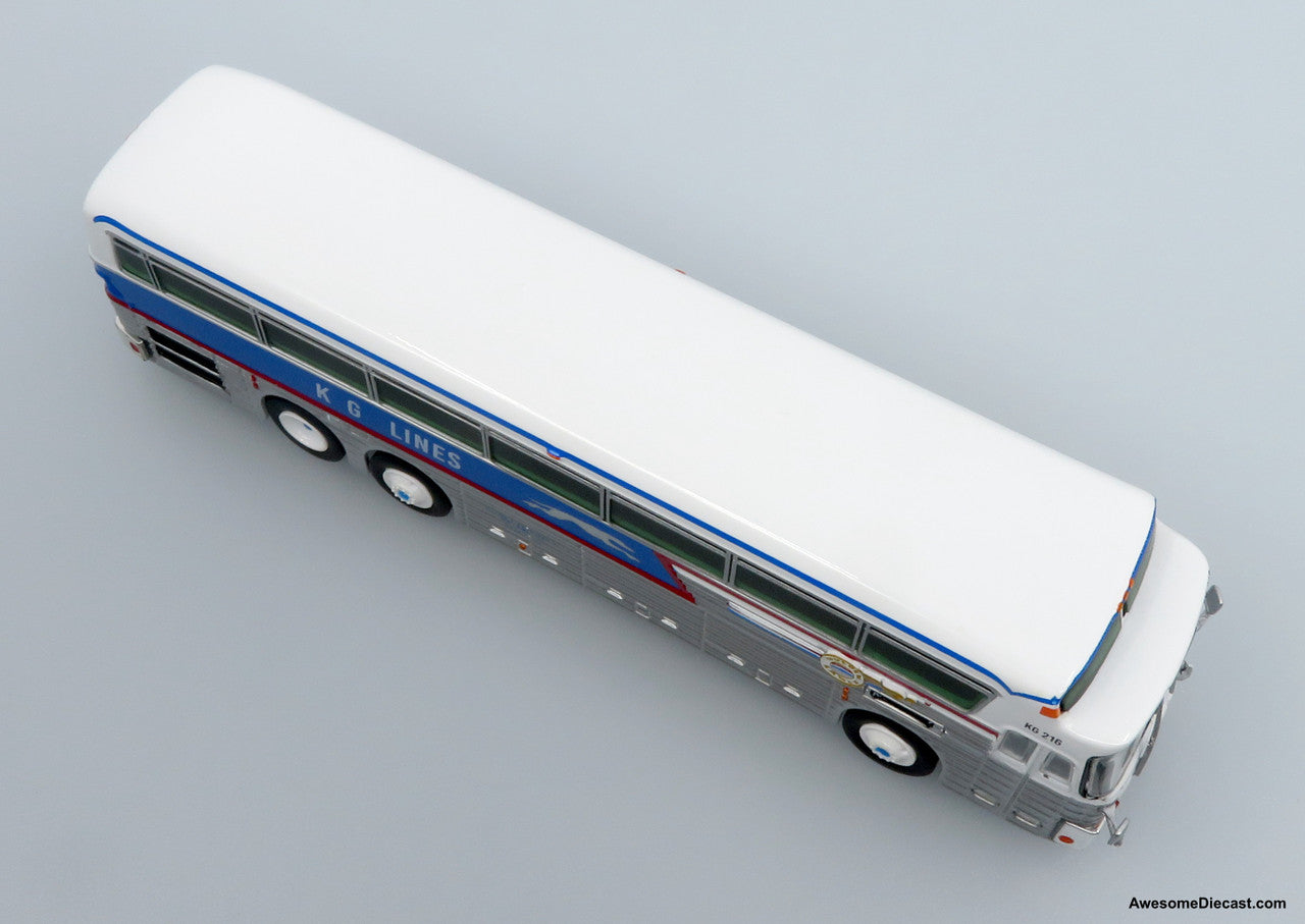 1969 Eagle Model 05 Coach: KG Lines / Greyhound 1:87 (HO) Diecast Model Bus by Iconic Replicas