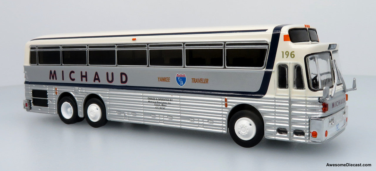 1969 Eagle Model 05 Coach: Michaud Bus Lines 1:87 (HO) Diecast Model Bus by Iconic Replicas
