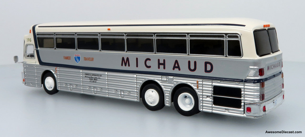 1969 Eagle Model 05 Coach: Michaud Bus Lines 1:87 (HO) Diecast Model Bus by Iconic Replicas