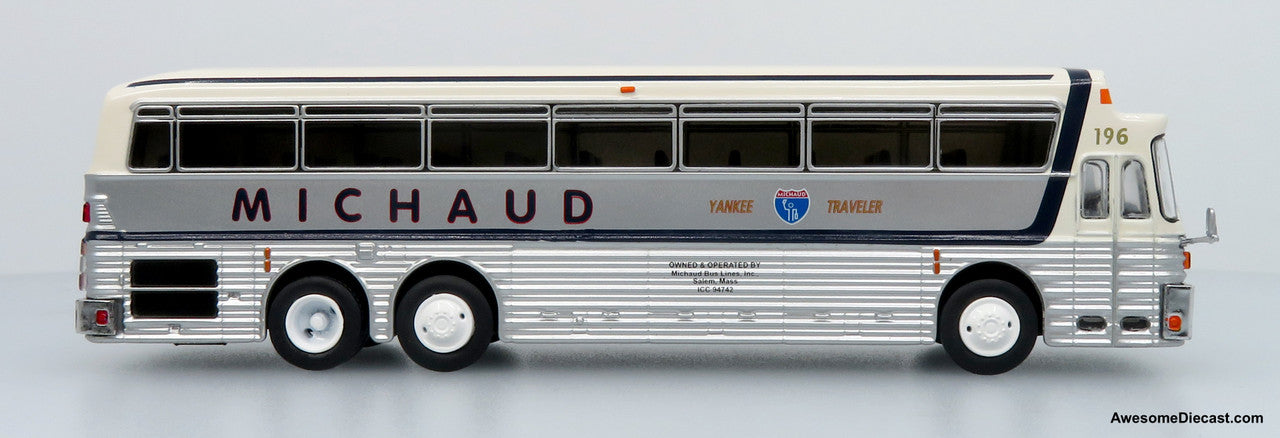 1969 Eagle Model 05 Coach: Michaud Bus Lines 1:87 (HO) Diecast Model Bus by Iconic Replicas