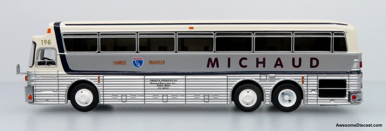 1969 Eagle Model 05 Coach: Michaud Bus Lines 1:87 (HO) Diecast Model Bus by Iconic Replicas