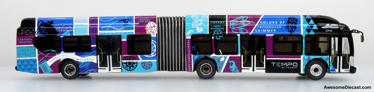 NFI Xcelsior XN60 5-Door Articulated Transit Bus - AC Transit Tempo / San Francisco 1:87 (HO) Diecast Bus by Iconic Replicas