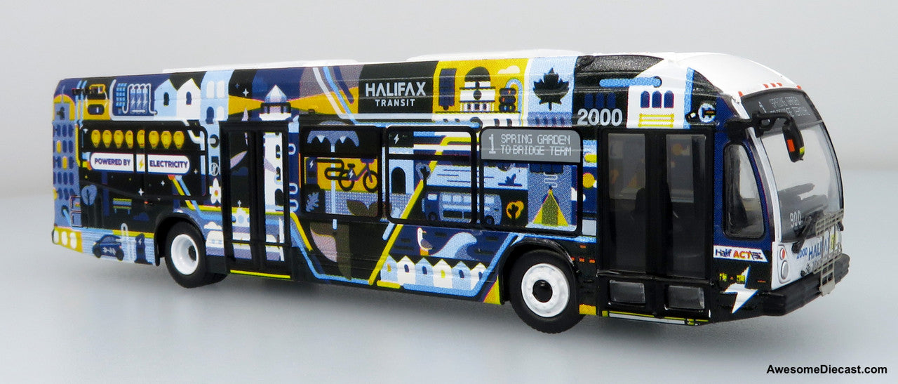 Nova Bus LFSe Transit Bus: Halifax Transit - Electric Livery 1:87 (HO) Diecast Model Bus by Iconic Replicas