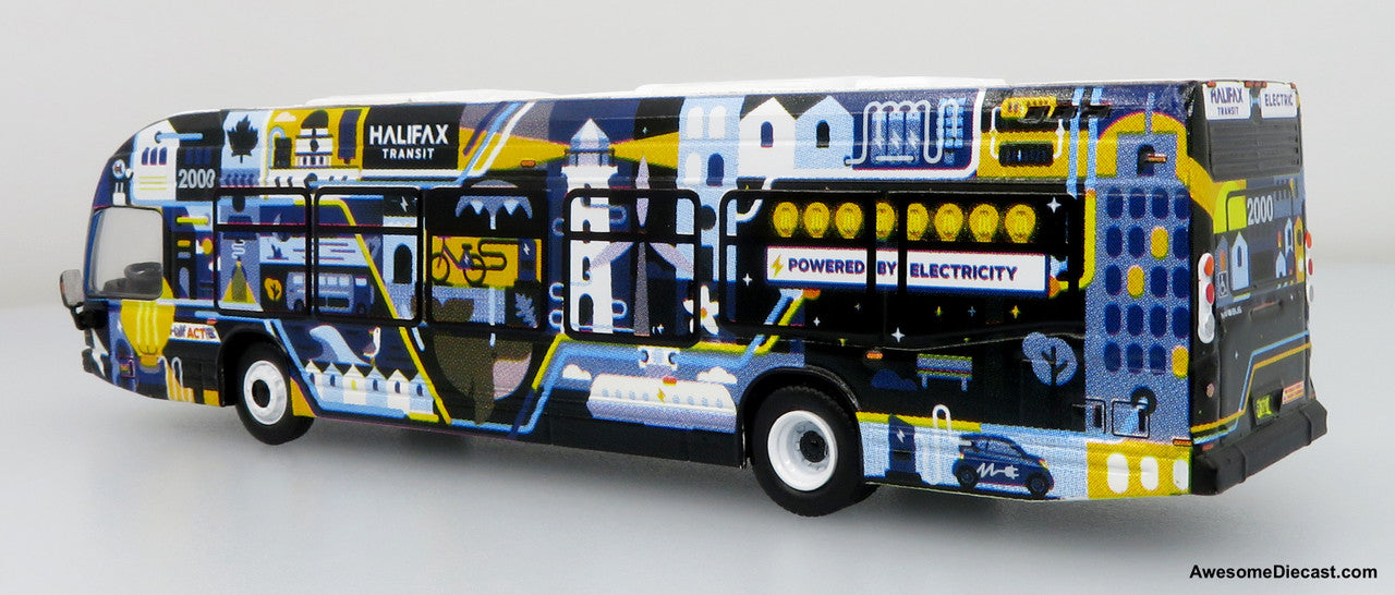 Nova Bus LFSe Transit Bus: Halifax Transit - Electric Livery 1:87 (HO) Diecast Model Bus by Iconic Replicas