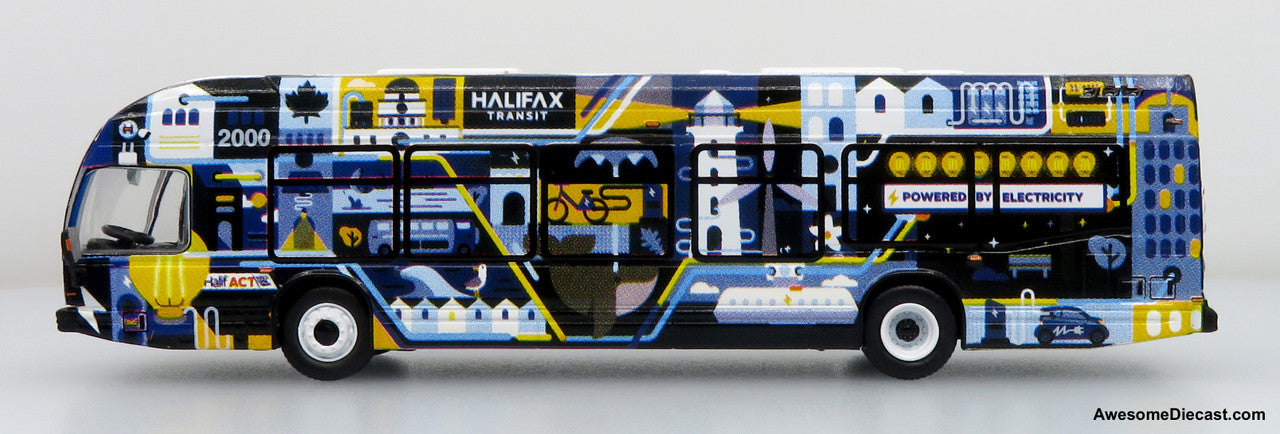 Nova Bus LFSe Transit Bus: Halifax Transit - Electric Livery 1:87 (HO) Diecast Model Bus by Iconic Replicas
