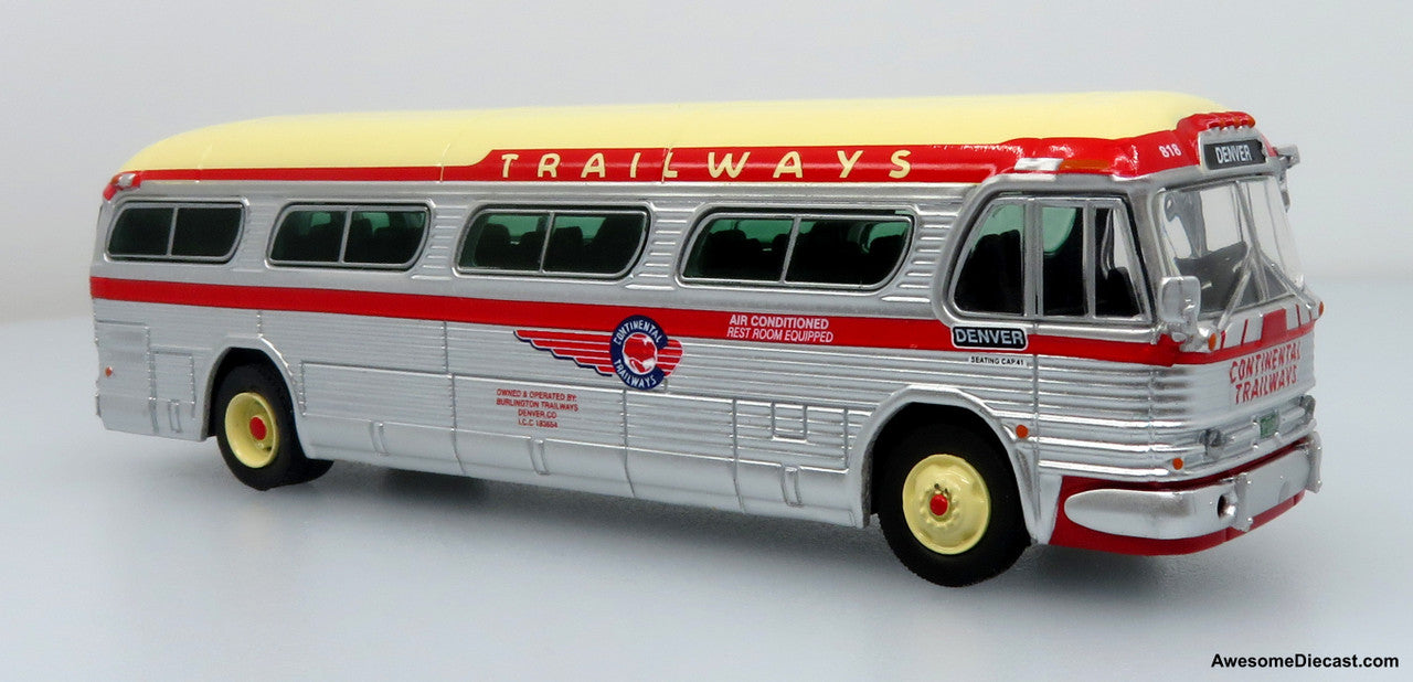 1959 GM PD4104 Coach: Continental Trailways 1:87 (HO) Diecast Model Bus by Iconic Replicas