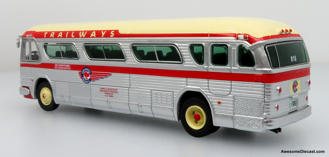 1959 GM PD4104 Coach: Continental Trailways 1:87 (HO) Diecast Model Bus by Iconic Replicas