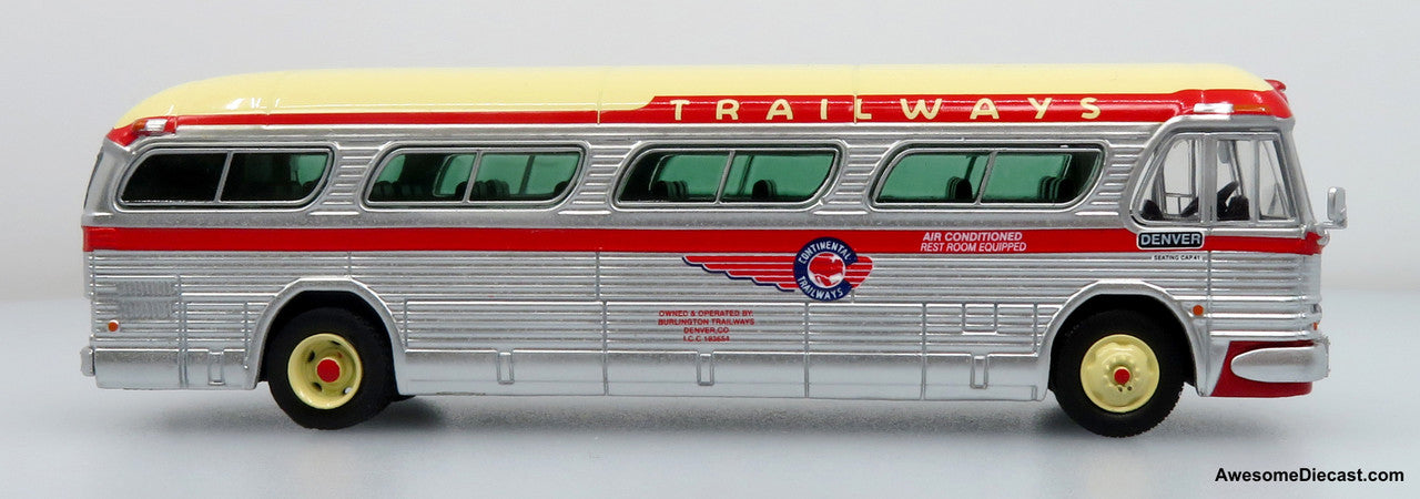 1959 GM PD4104 Coach: Continental Trailways 1:87 (HO) Diecast Model Bus by Iconic Replicas