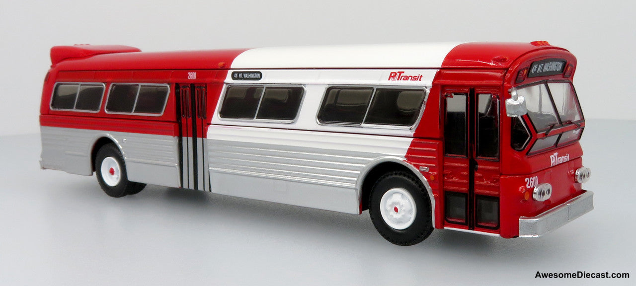 Flxible 53102 Transit Bus: Pittsburgh Area Transit 1:87 (HO) Diecast Model Bus by Iconic Replicas
