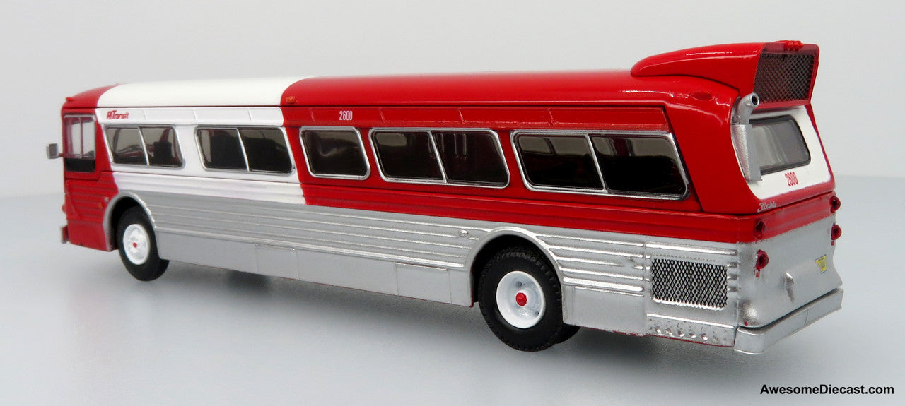 Flxible 53102 Transit Bus: Pittsburgh Area Transit 1:87 (HO) Diecast Model Bus by Iconic Replicas