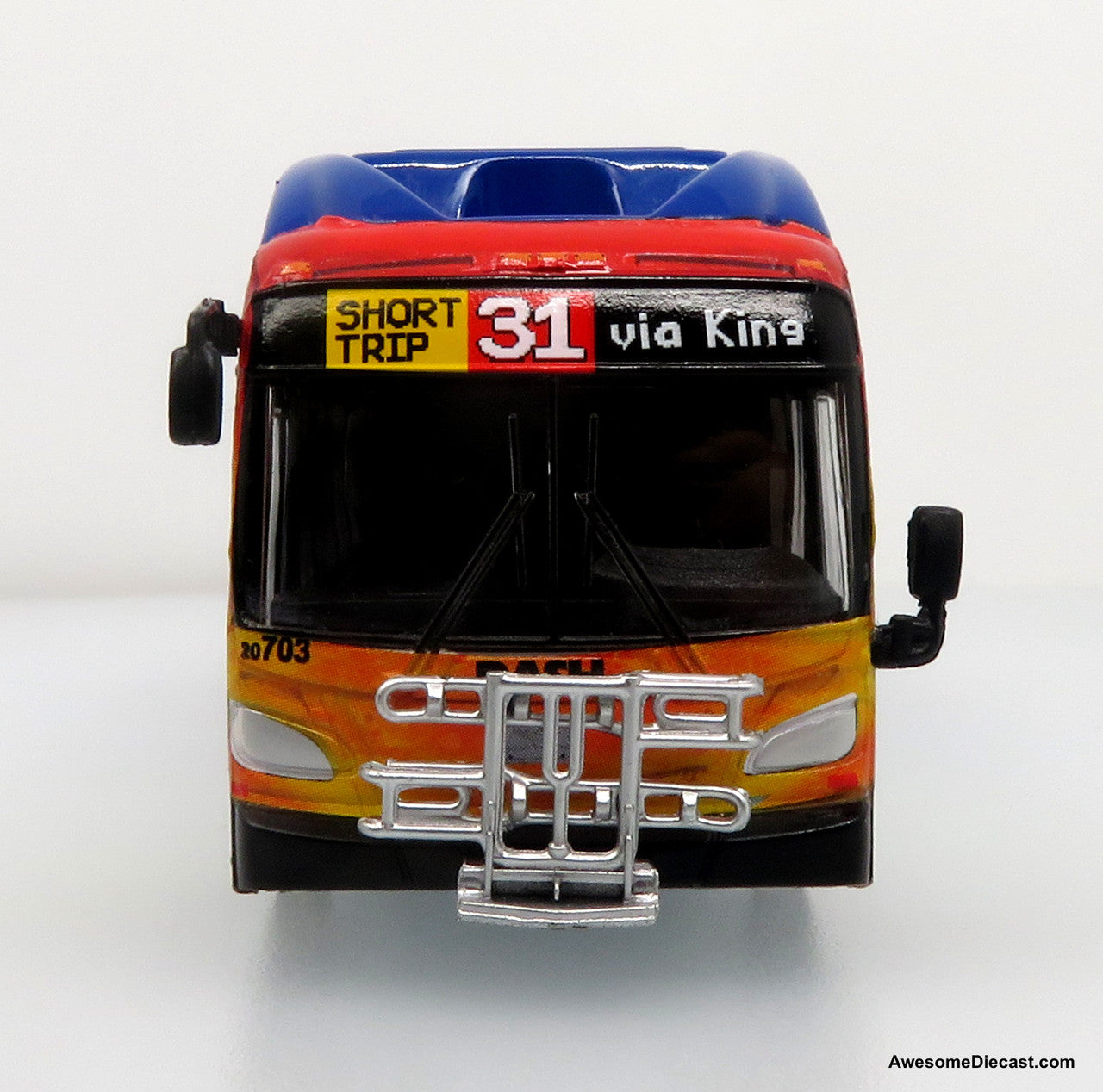 NFI Xcelsior XN40 Transit Bus: DASH Pride Livery 1:87 (HO) Diecast Model Bus by Iconic Replicas
