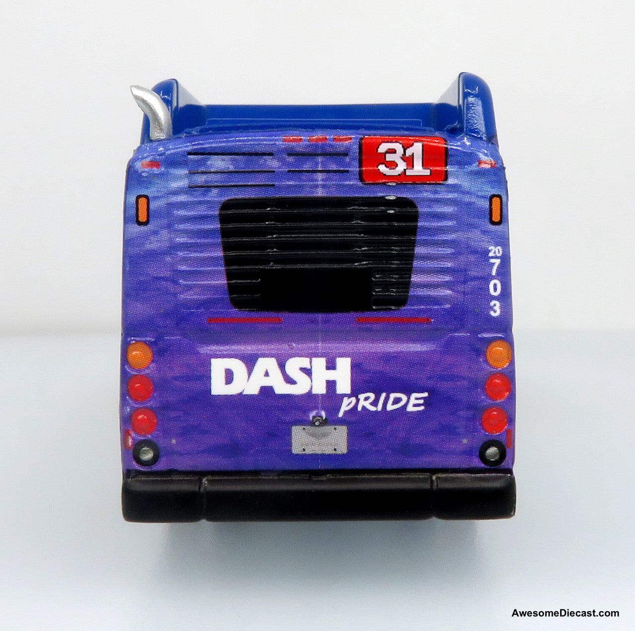 NFI Xcelsior XN40 Transit Bus: DASH Pride Livery 1:87 (HO) Diecast Model Bus by Iconic Replicas