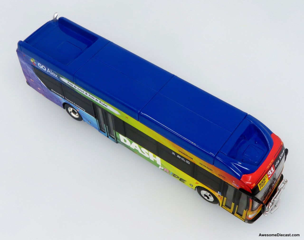 NFI Xcelsior XN40 Transit Bus: DASH Pride Livery 1:87 (HO) Diecast Model Bus by Iconic Replicas