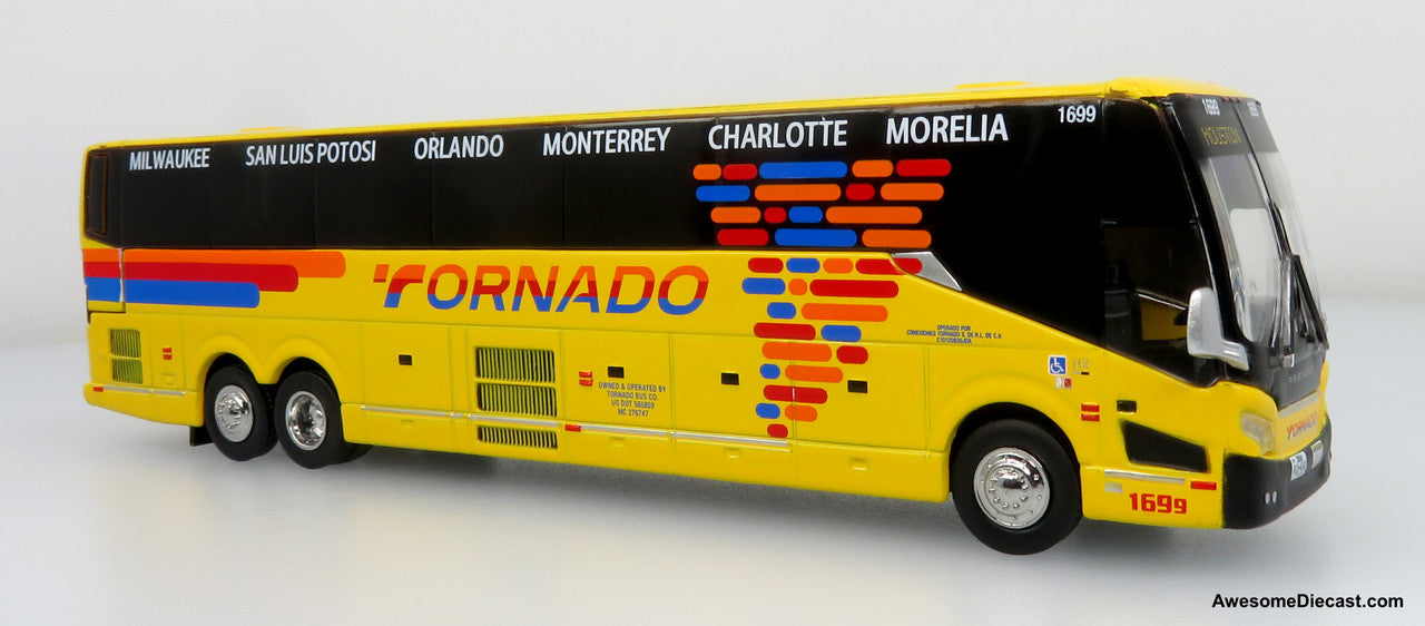 Prevost H3-45 Coach: Tornado Bus Company 1:87 Diecast Model Bus by Iconic Replicas