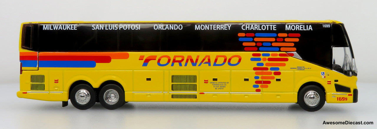 Prevost H3-45 Coach: Tornado Bus Company 1:87 Diecast Model Bus by Iconic Replicas