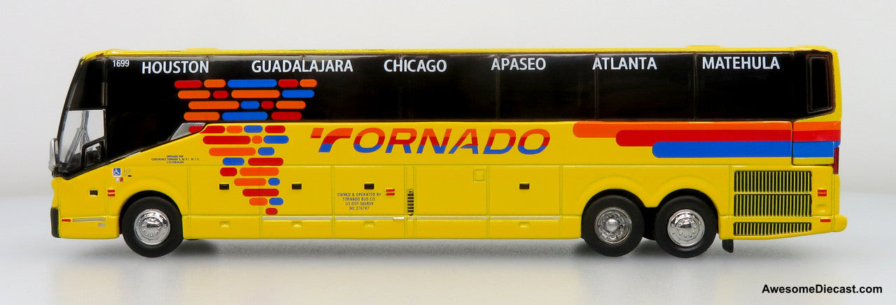 Prevost H3-45 Coach: Tornado Bus Company 1:87 Diecast Model Bus by Iconic Replicas