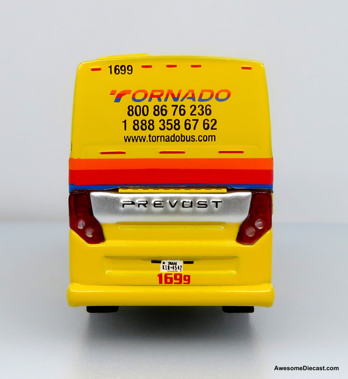 Prevost H3-45 Coach: Tornado Bus Company 1:87 Diecast Model Bus by Iconic Replicas
