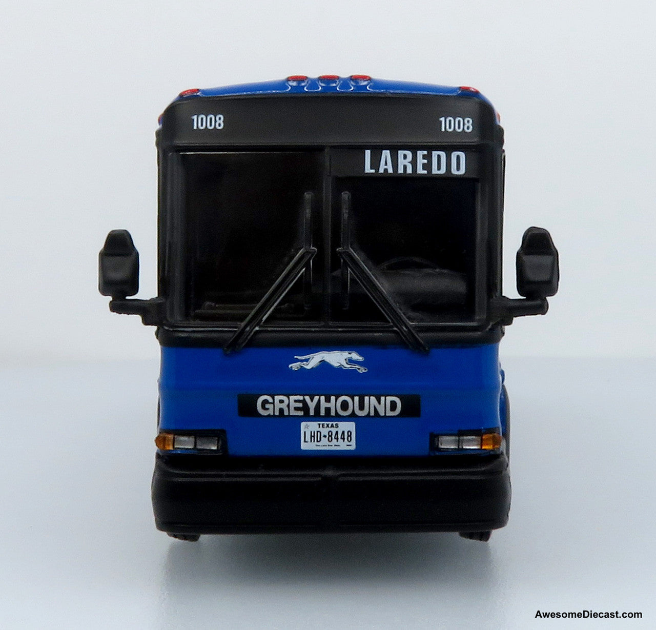 2001 MCI D4000 Coach: Greyhound Blue 1:87 (HO) Diecast Model Bus by Iconic Replicas