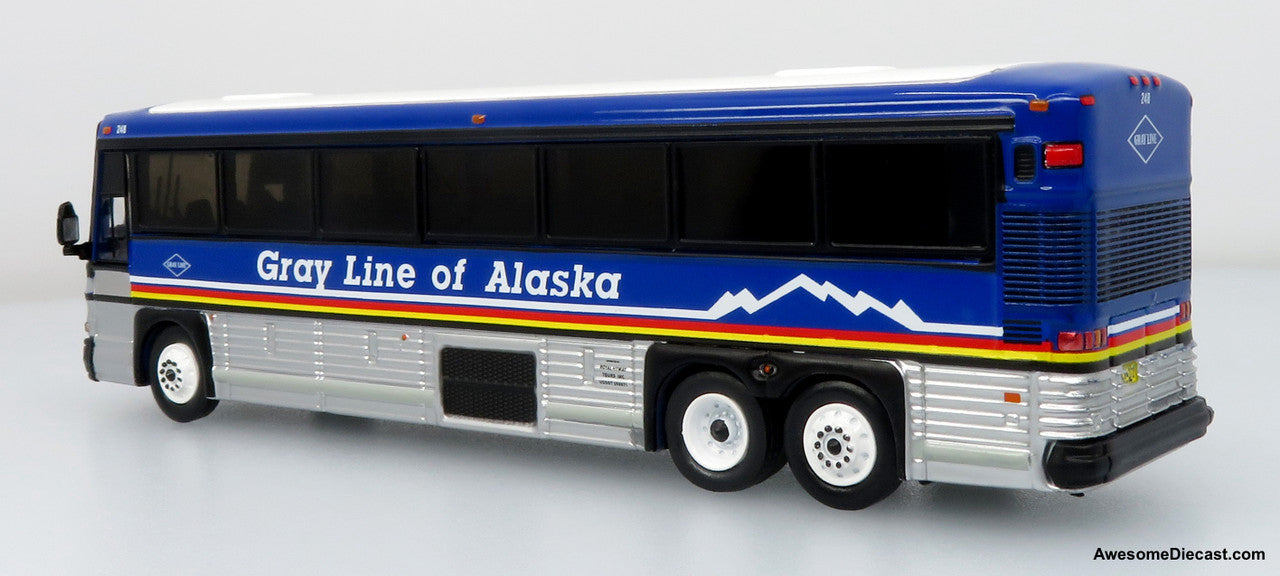 2001 MCI D4000 Coach: Gray Line of Alaska 1:87 (HO) Diecast Model Bus by Iconic Replicas