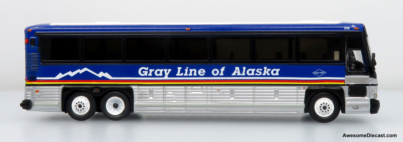 2001 MCI D4000 Coach: Gray Line of Alaska 1:87 (HO) Diecast Model Bus by Iconic Replicas